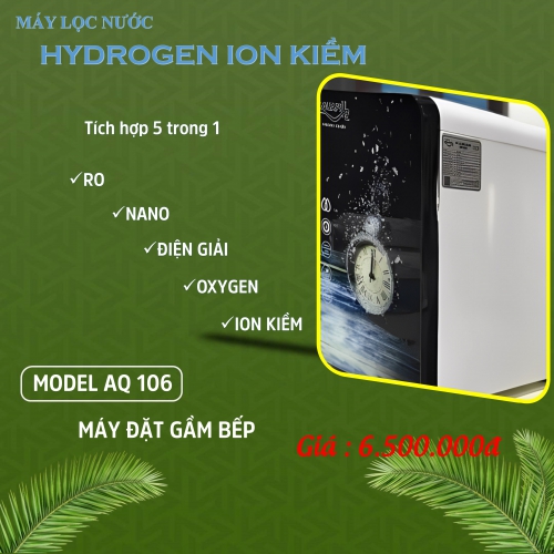 MÁY LỌC NƯỚC HYDROGEN ION KIỀM MODER AQ 106 –MÁY ĐẶT GẦM BẾP