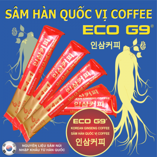 SÂM HÀN QUỐC VỊ CÀ PHÊ ECO G9 HỘP 15 GÓI